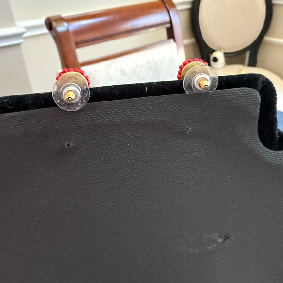 Elegant Red Tassel Earrings - Picture 3 of 3